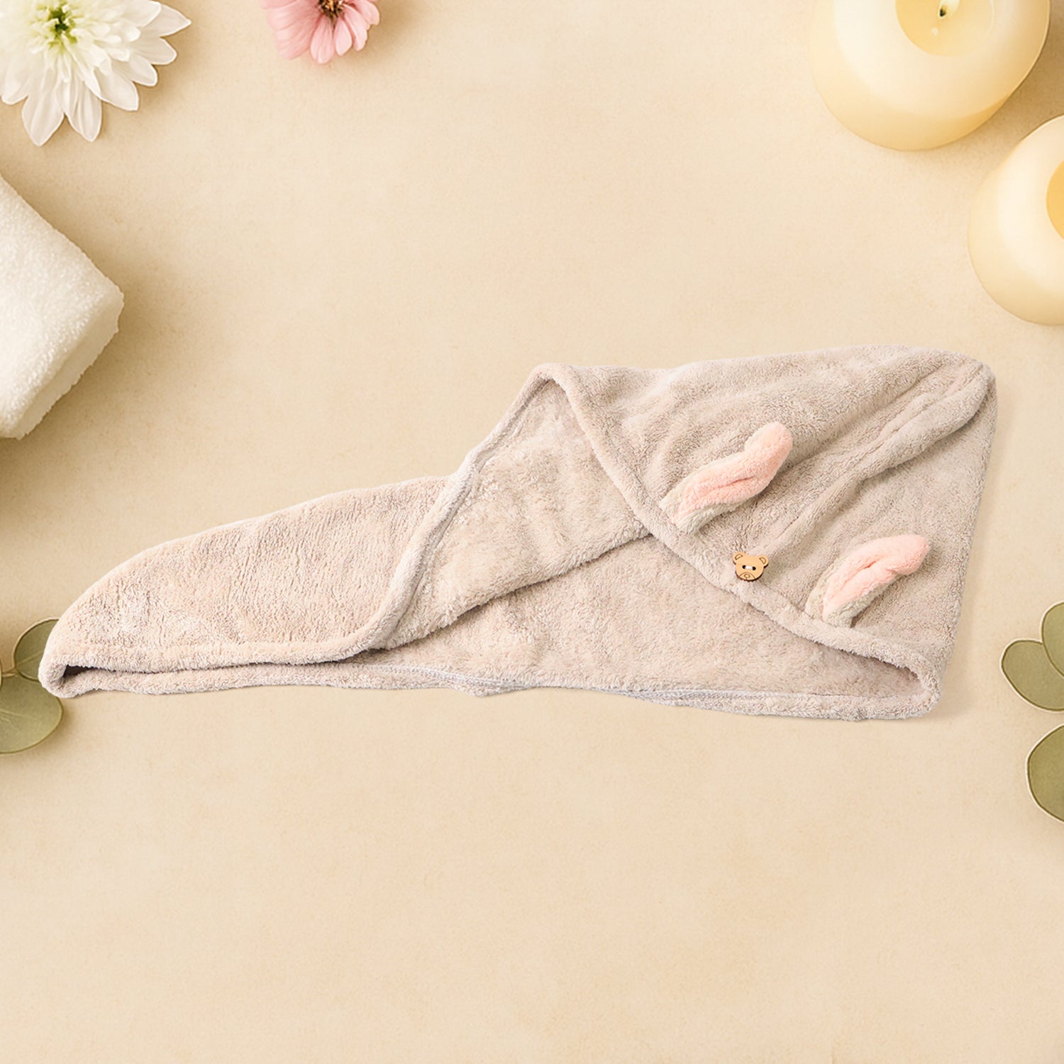 Cute Animal Ear Hooded Hair Drying Towel Wrap (1 Pc) Cute Animal Ear Hooded Hair Drying Towel Wrap (1 Pc)